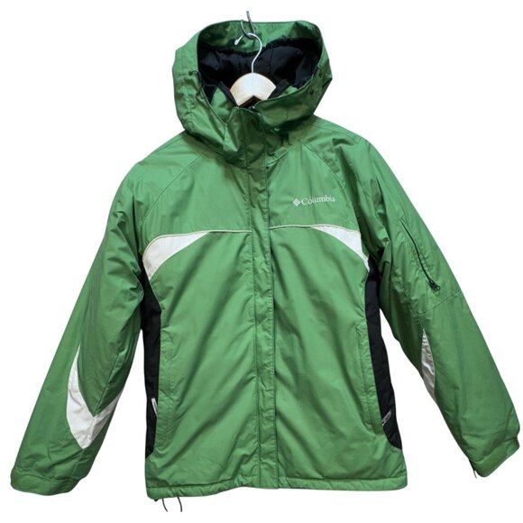 Columbia Sportswear Company Women's Waterproof Hooded Jacket Size M Green Fleece - Picture 1 of 15
